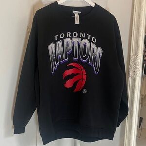 NBA Toronto Raptors Black and Red Crewneck Sweatshirt